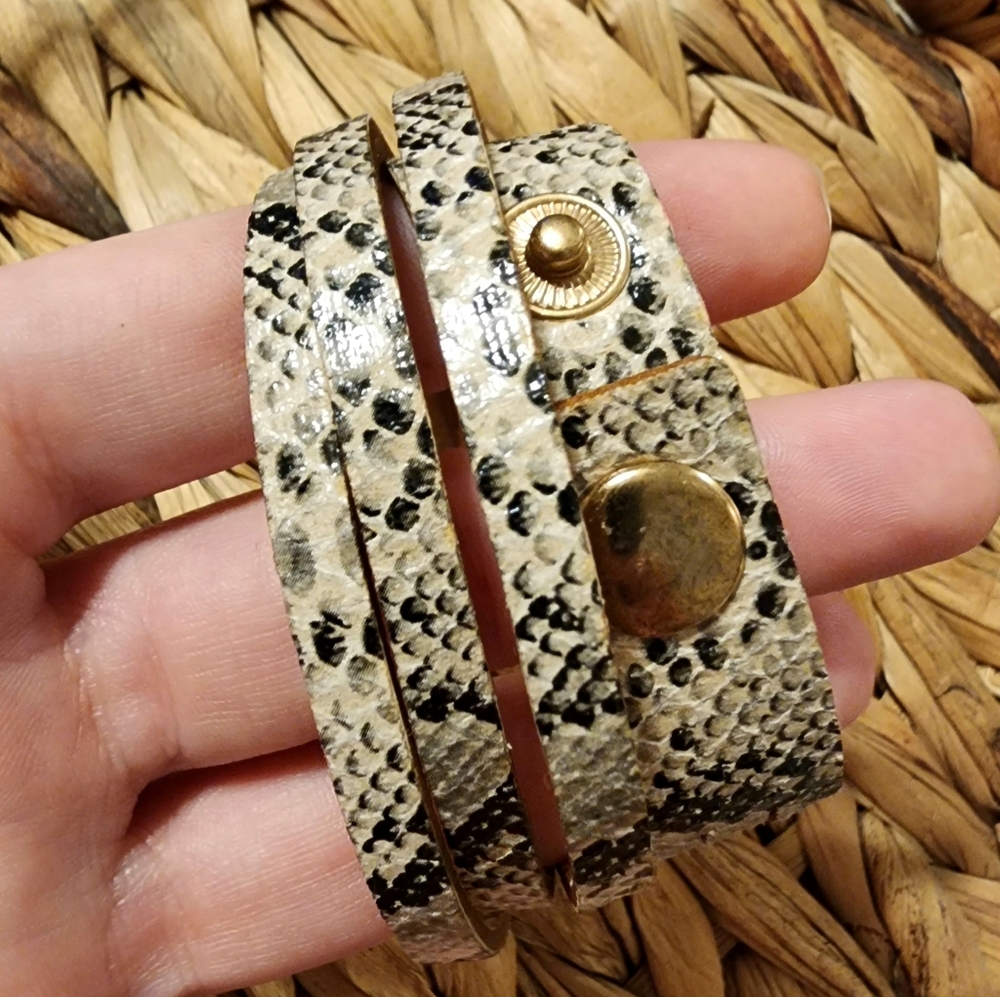 Snakeskin Adjustable Wrap Bracelet